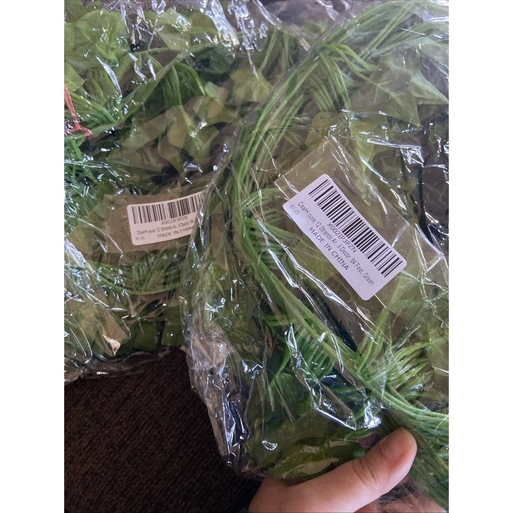 EZFLOWERY 12 Strands 84 Feet Artificial Ivy Vines Leaves, Silk Garland Fake